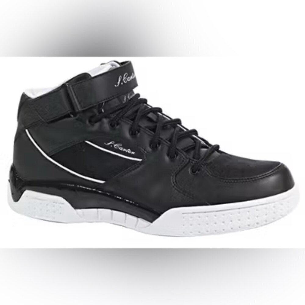 Vintage Reebok S. Carter Mid Top Sneakers Black/White, Size 10